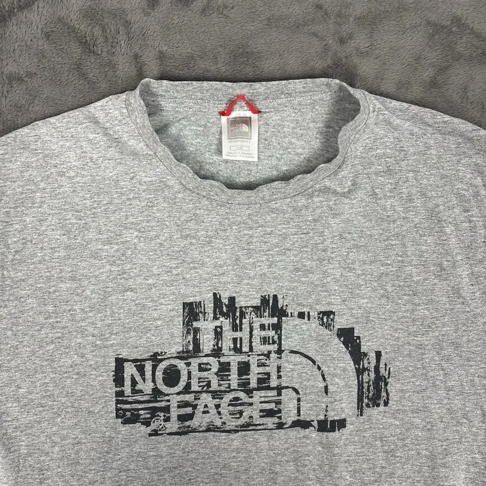 North Face Shirt‎ Men's Large Grey Crew Neck Short Sleeve Size L